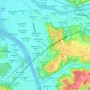Топографическая карта 雄和芝野新田字辛谷地, высота, рельеф