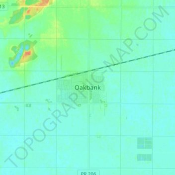 Топографическая карта Oakbank, высота, рельеф