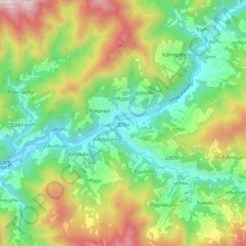 Топографическая карта Кеда, высота, рельеф