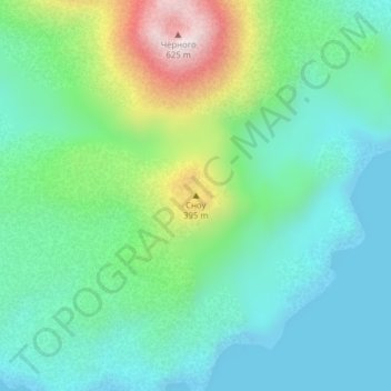 Топографическая карта Сноу, высота, рельеф