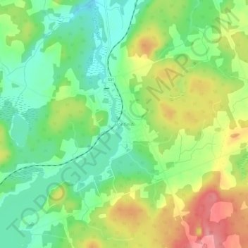 Топографическая карта Bonfield, высота, рельеф