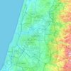 Топографическая карта Petah Tikva, высота, рельеф