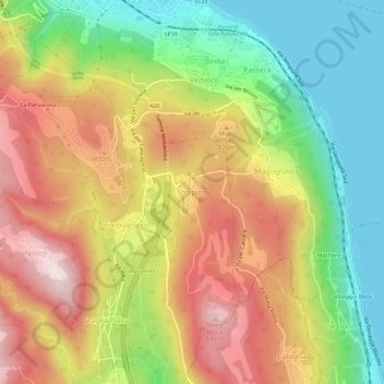 Топографическая карта Stropino, высота, рельеф