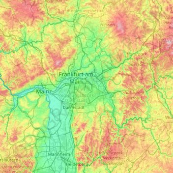 Топографическая карта Offenbach, высота, рельеф