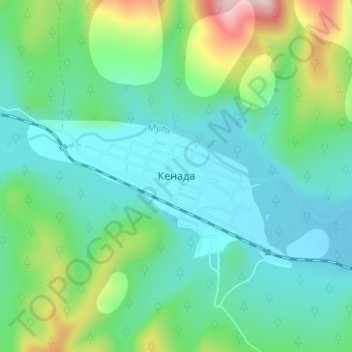 Топографическая карта Кенада, высота, рельеф