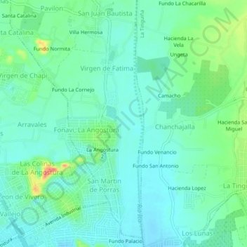 Топографическая карта Valle, высота, рельеф