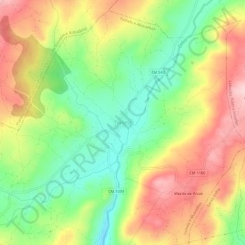 Топографическая карта Tinhela, высота, рельеф
