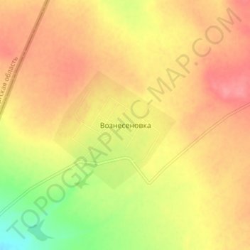 Топографическая карта Вознесеновка, высота, рельеф