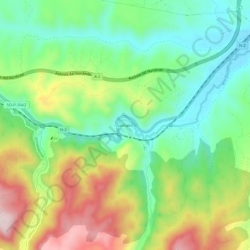 Топографическая карта Somaén, высота, рельеф