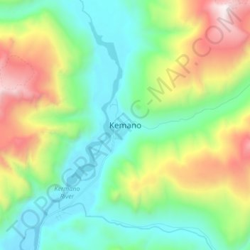 Топографическая карта Kemano, высота, рельеф