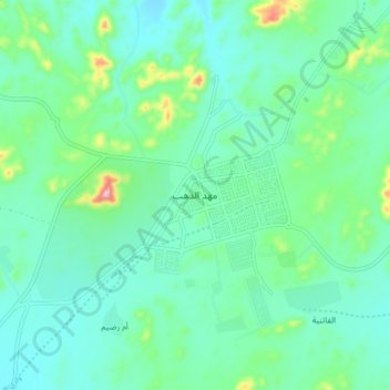 Топографическая карта Mahd adh Dhahab, высота, рельеф