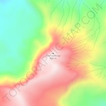 Топографическая карта Кунтоминтар, высота, рельеф