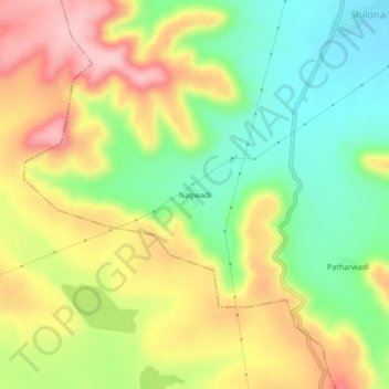 Топографическая карта Nagwadi, высота, рельеф