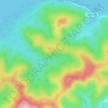 Топографическая карта полуостров Янковского, высота, рельеф