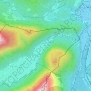 Топографическая карта Schanz, высота, рельеф
