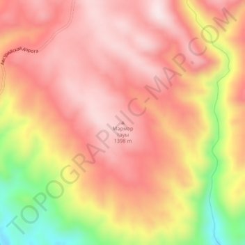 Топографическая карта гора Мраморная, высота, рельеф