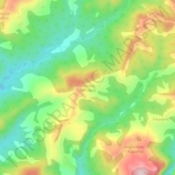 Топографическая карта Махадыр, высота, рельеф