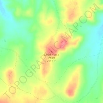 Топографическая карта Dead Horse Point, высота, рельеф