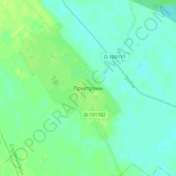 Топографическая карта Пристромы, высота, рельеф