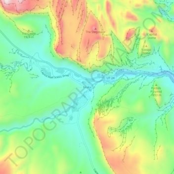 Топографическая карта Fruita, высота, рельеф