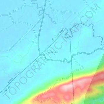 Топографическая карта Kanubari, высота, рельеф