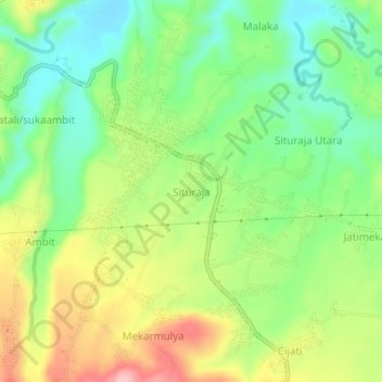 Топографическая карта Situraja, высота, рельеф