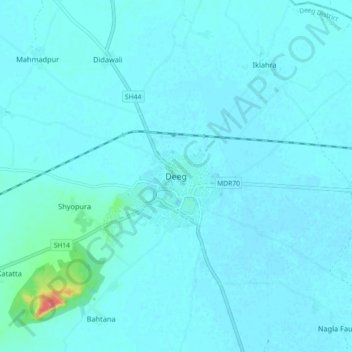 Топографическая карта Deeg, высота, рельеф