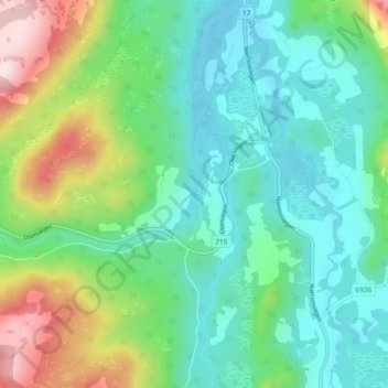 Топографическая карта Fossli, высота, рельеф
