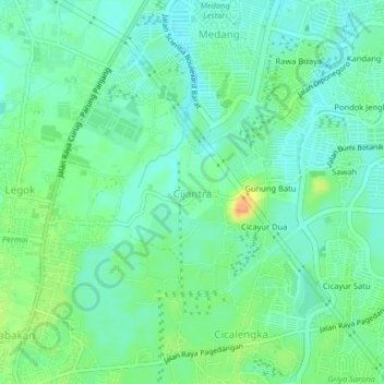 Топографическая карта Cijantra, высота, рельеф