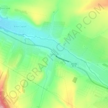 Топографическая карта Доброе, высота, рельеф
