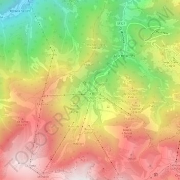 Топографическая карта Artesina, высота, рельеф