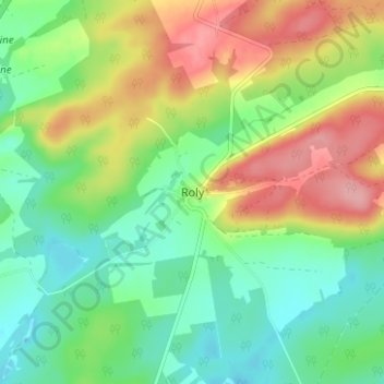Топографическая карта Roly, высота, рельеф