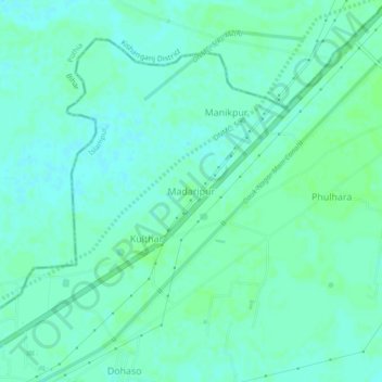 Топографическая карта Madaripur, высота, рельеф