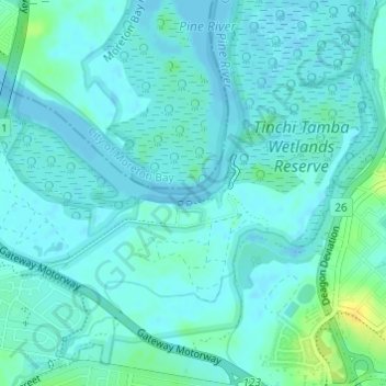 Топографическая карта Deepwater Bend, высота, рельеф