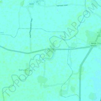 Топографическая карта Chainpur, высота, рельеф