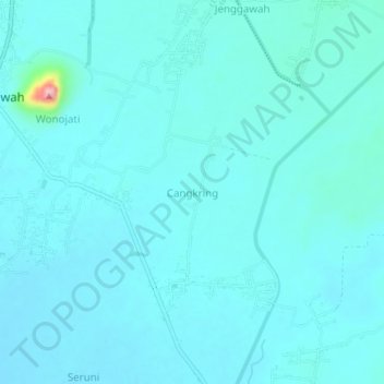 Топографическая карта Cangkring, высота, рельеф