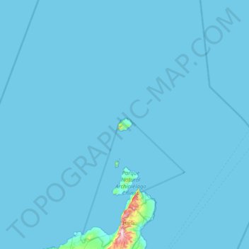 Топографическая карта Isla de Alegranza, высота, рельеф