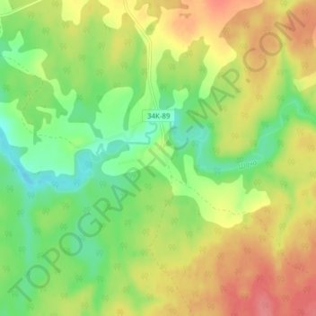 Топографическая карта Муравьище, высота, рельеф