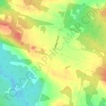 Топографическая карта Southampton, высота, рельеф
