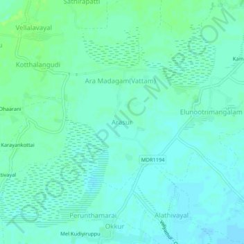 Топографическая карта Arasur, высота, рельеф