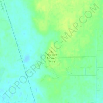 Топографическая карта Hockley Mound, высота, рельеф