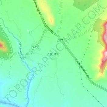 Топографическая карта Nasrapur, высота, рельеф