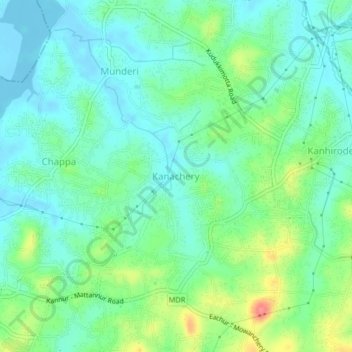Топографическая карта Kanachery, высота, рельеф