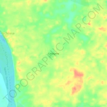 Топографическая карта Cartagena, высота, рельеф