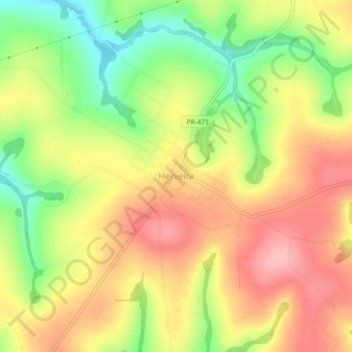 Топографическая карта Herveira, высота, рельеф