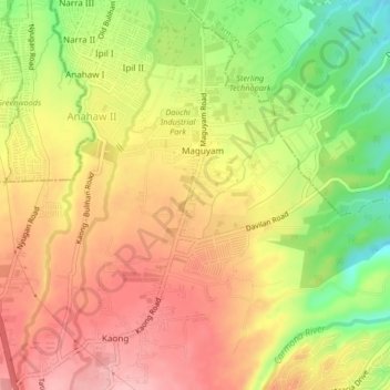 Топографическая карта Maguyam, высота, рельеф