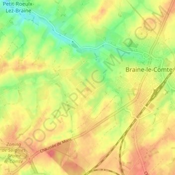 Топографическая карта Hameau des Carmes, высота, рельеф