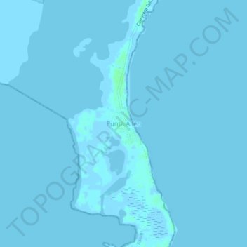 Топографическая карта Punta Allen, высота, рельеф
