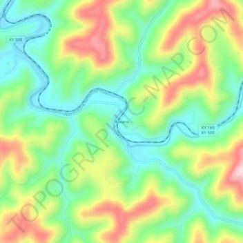 Топографическая карта Roxana, высота, рельеф