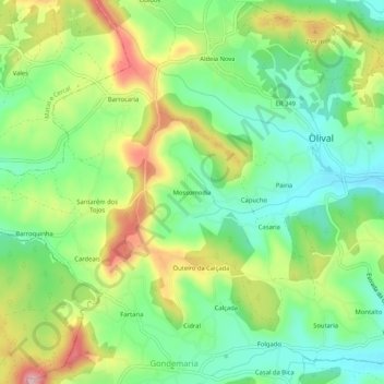 Топографическая карта Mossomodia, высота, рельеф